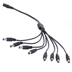 ROZGAŁĘŹNIK DC 1 GNIAZDO 8 WTYKÓW 30cm 2,1/5,5