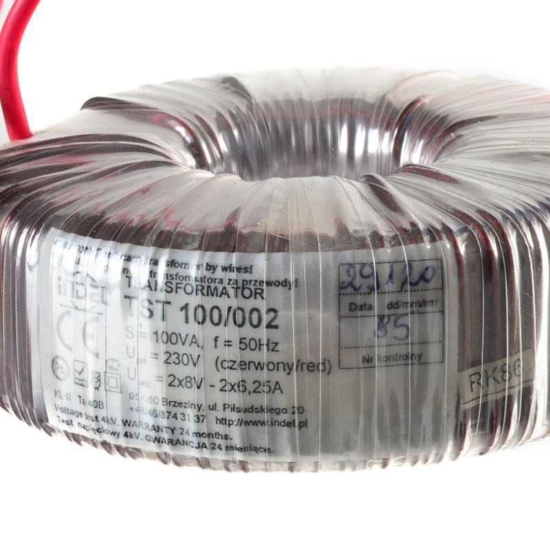 TST 100/002 2x8V-2x6,25A TRANSFORMATOR TOROIDALNY
