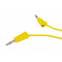 KABEL BANAN 4mm 1m 20A ŻÓŁTY POMIAROWY 2xWT.BANAN+GNIAZDO