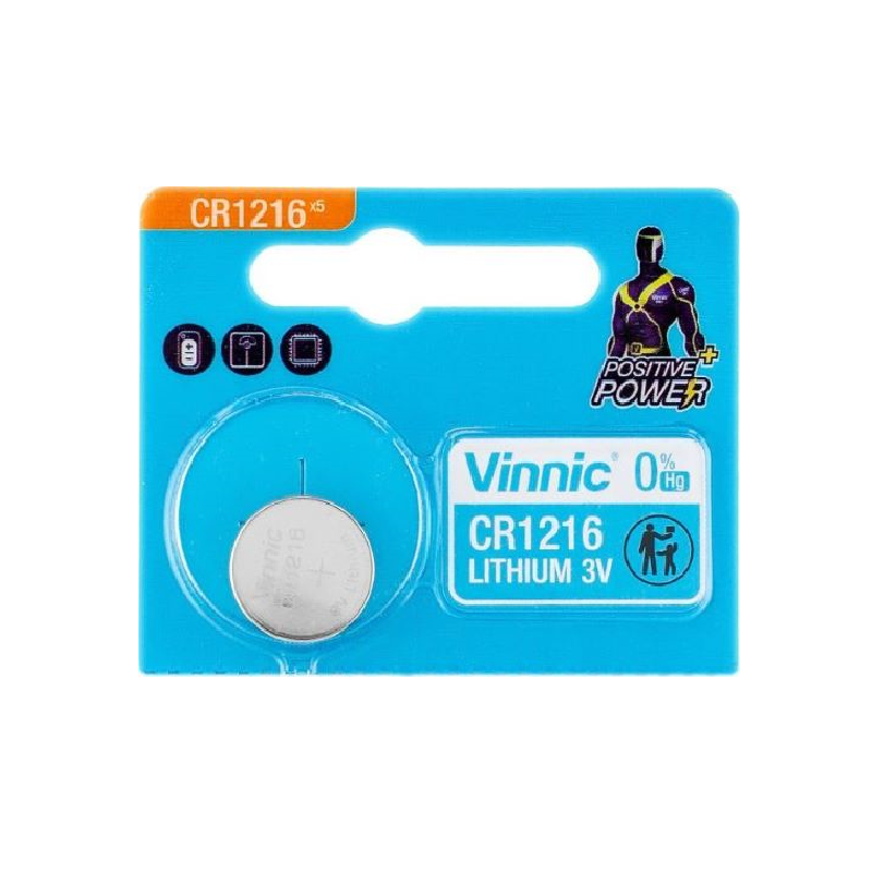 BATERIA CR 1216 VINNIC LITOWA PASTYLKA 3V 12,5x1,6mm 1szt.