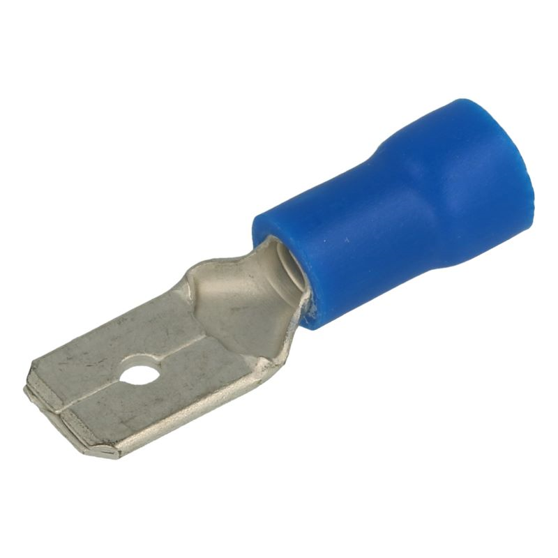 KONEKTOR IZOLOWANY WTYK 6,3mm. NIEBIESKI