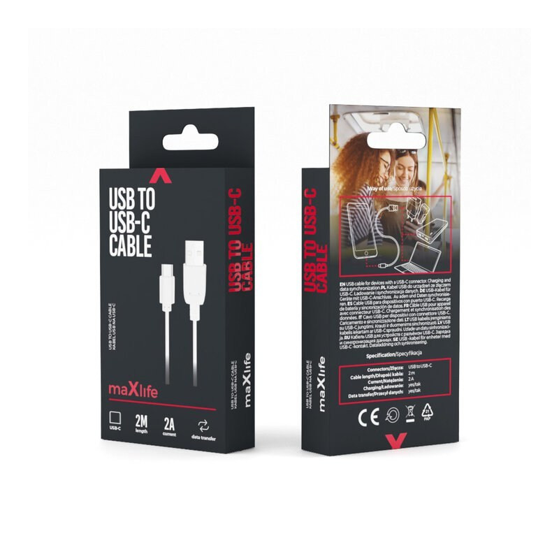 KABEL USB C -USB C 2,0m BIAŁY 20W