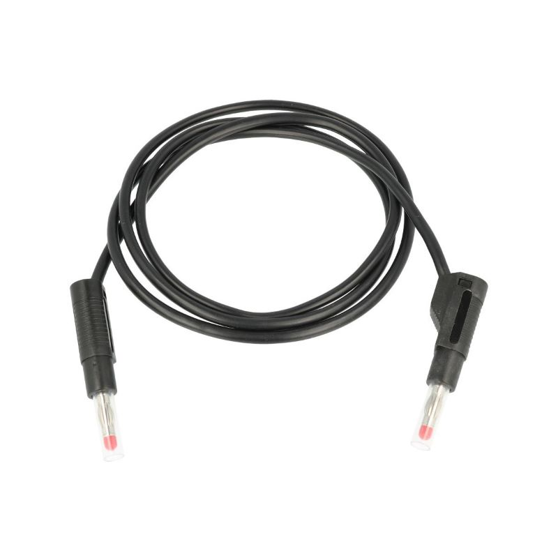 PRZEWÓD POMIAROWY 1,0m 2x WTYK BANAN 2,5mm2 SILIKON CZARNY