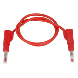 PRZEWÓD POMIAROWY 0,5m 2x WTYK BANAN 2,5mm2 SILIKON CZERWONY