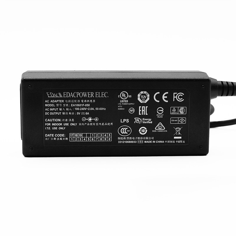 ZASILACZ 5V 6A 30W 2,1x5,5mm WTYK EDAC KABEL ÓSEMKA