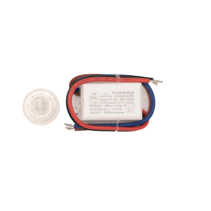 ZASILACZ LED STAŁOPRĄDOWY 2-10V 350mA 3,5W EAGLERISE