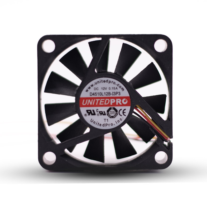 WENTYLATOR 12VDC 45x45x10mm  KULKA 13,2m3, 1,08W 3 PRZEWODY