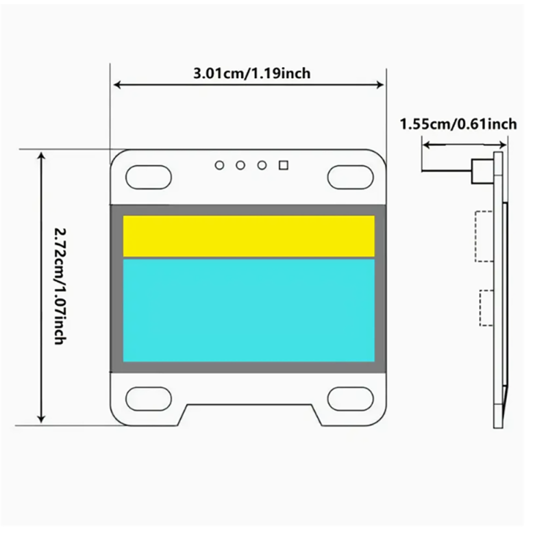 Moduł wyświetlacza OLED 2,44 cm z etui ochronnym