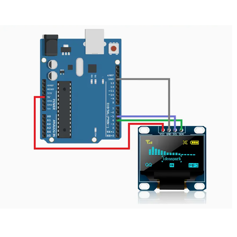 Moduł wyświetlacza OLED 2,44 cm z etui ochronnym