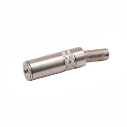 GNIAZDO JACK 3,5 STEREO NA KABEL METAL SREBRNE