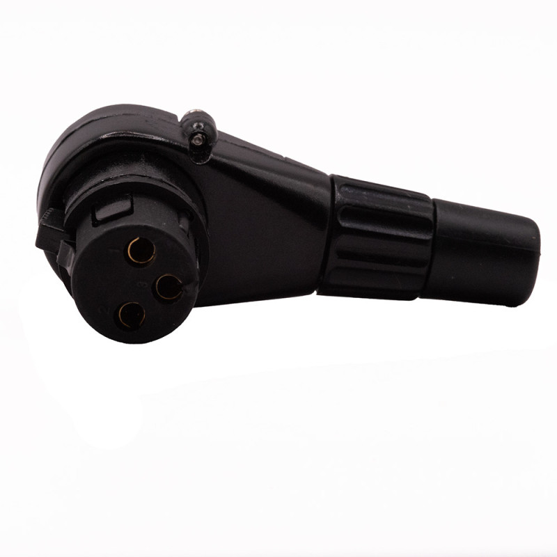 GNIAZDO XLR CANON 3PIN NA KABEL KĄTOWE GOLD