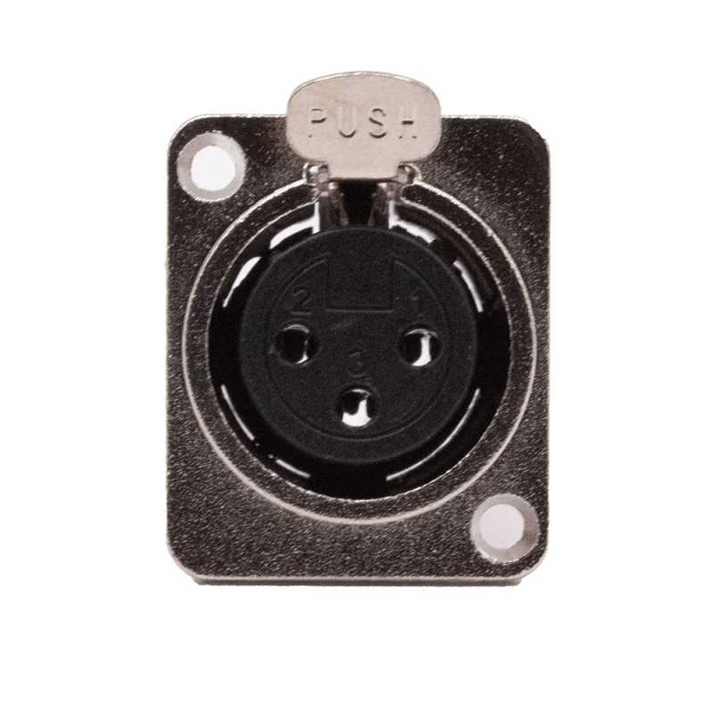 GNIAZDO XLR CANON 3PIN DO OBUDOWY NIKIEL