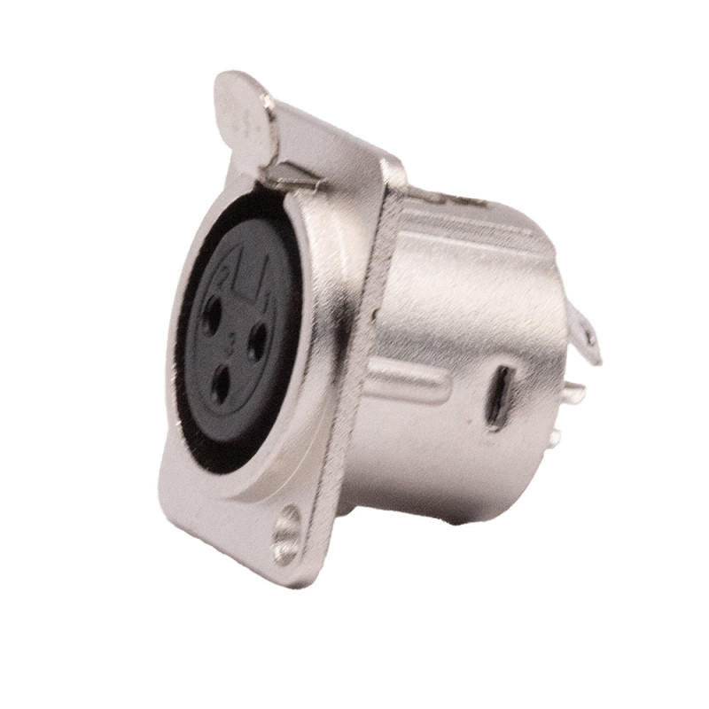 GNIAZDO XLR CANON 3PIN DO OBUDOWY NIKIEL