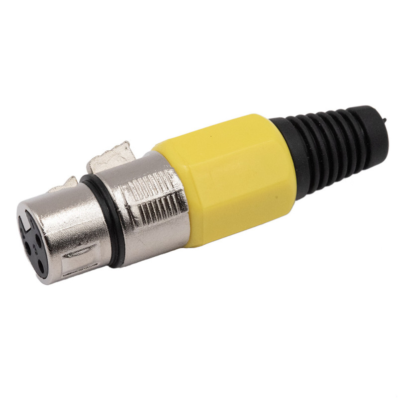 GNIAZDO XLR CANON 3PIN NA KABEL CZARNE/ŻÓŁTE