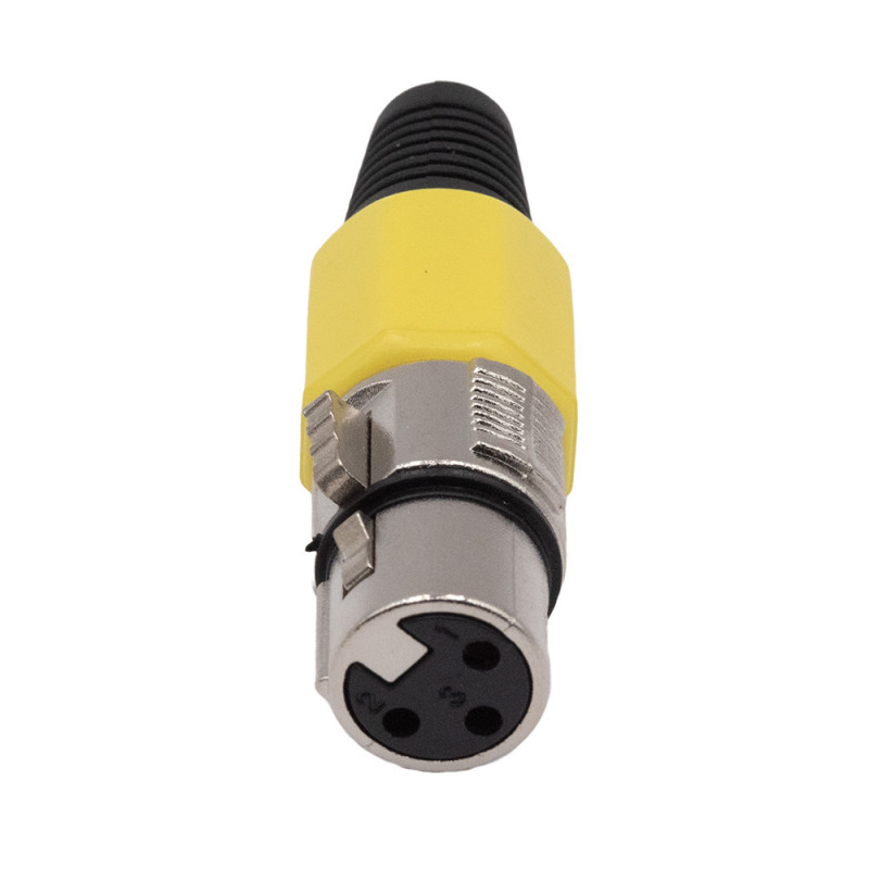 GNIAZDO XLR CANON 3PIN NA KABEL CZARNE/ŻÓŁTE