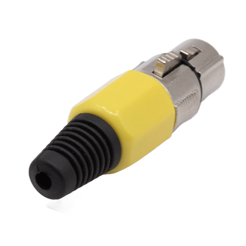 GNIAZDO XLR CANON 3PIN NA KABEL CZARNE/ŻÓŁTE