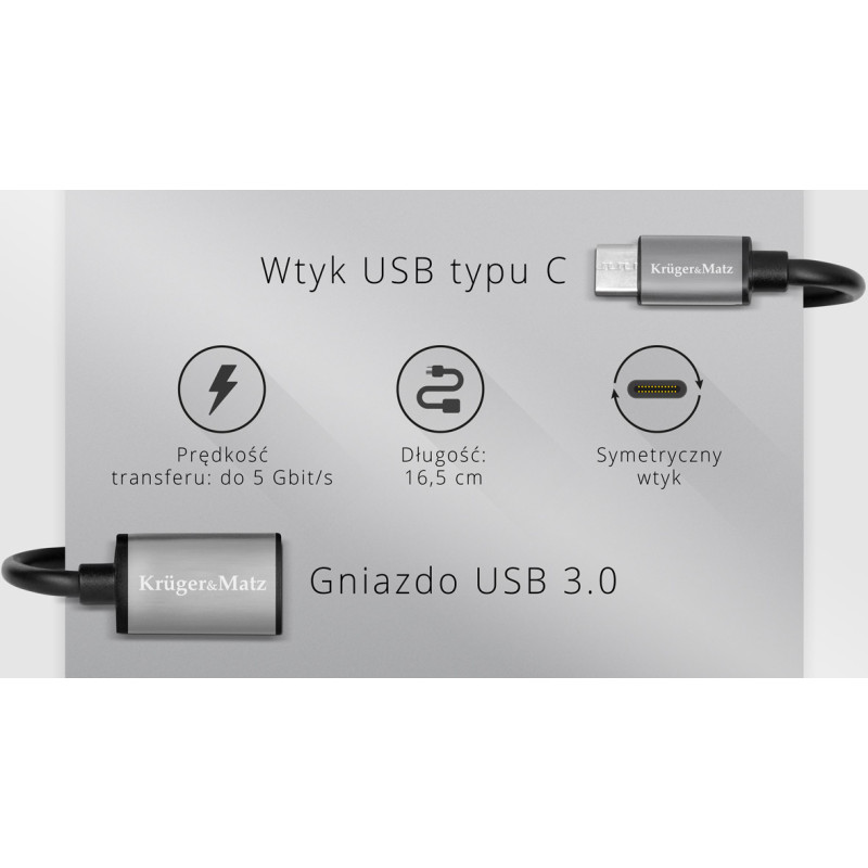 Adapter gniazdo USB 3.0 A - wtyk USB typu C OTG Kruger&Matz Basic