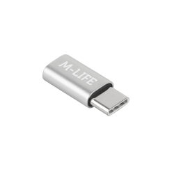 Adapter Przejściówka Micro USB - USB typu C M-Life srebrna