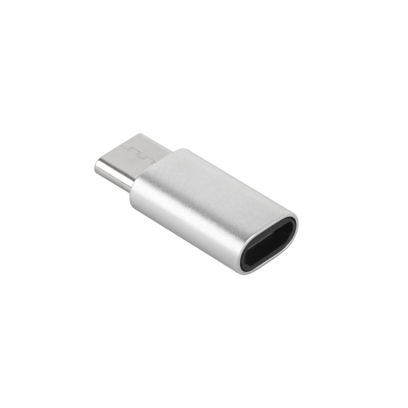 Adapter Przejściówka Micro USB - USB typu C M-Life srebrna