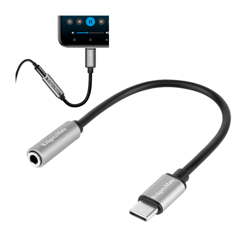 Adapter wtyk USB typu C - gniazdo jack 3.5 stereo Kruger&Matz Basic