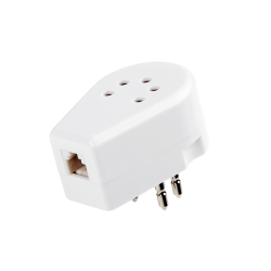 Adapter wtyku telefonicznego Belgijskiego - biały