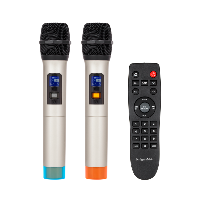 Aktywna kolumna głośnikowa (z 2 mikrofonami bezprzewodowymi UHF, SD, Bluetooth, FM, USB) 60 Watt