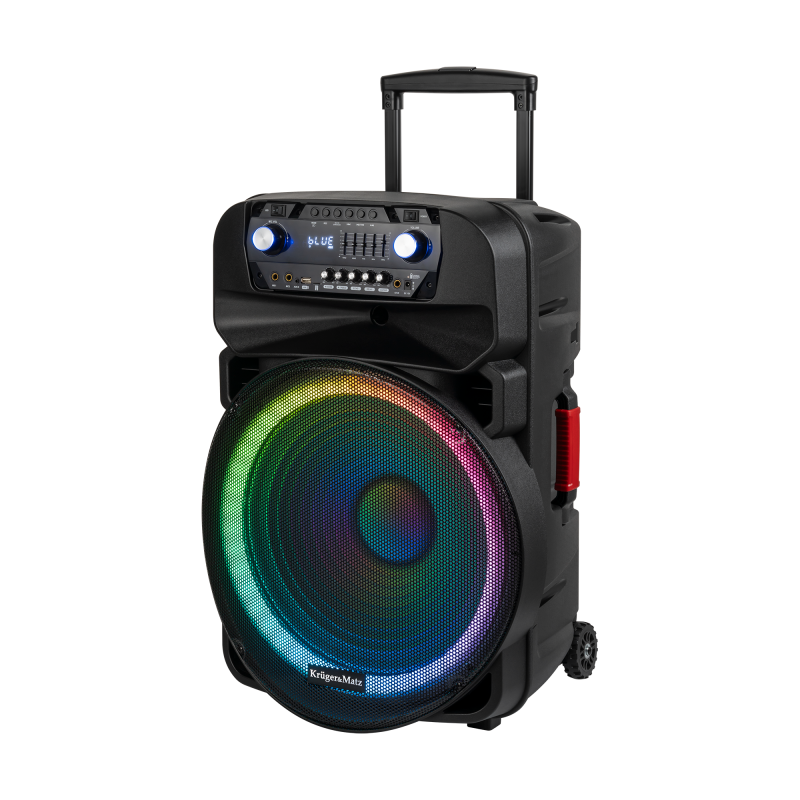 Aktywna kolumna głośnikowa (z 2 mikrofonami bezprzewodowymi UHF, SD, Bluetooth, FM, USB, LED) 60 Watt