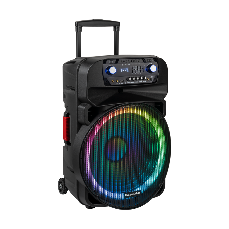 Aktywna kolumna głośnikowa (z 2 mikrofonami bezprzewodowymi UHF, SD, Bluetooth, FM, USB, LED) 60 Watt