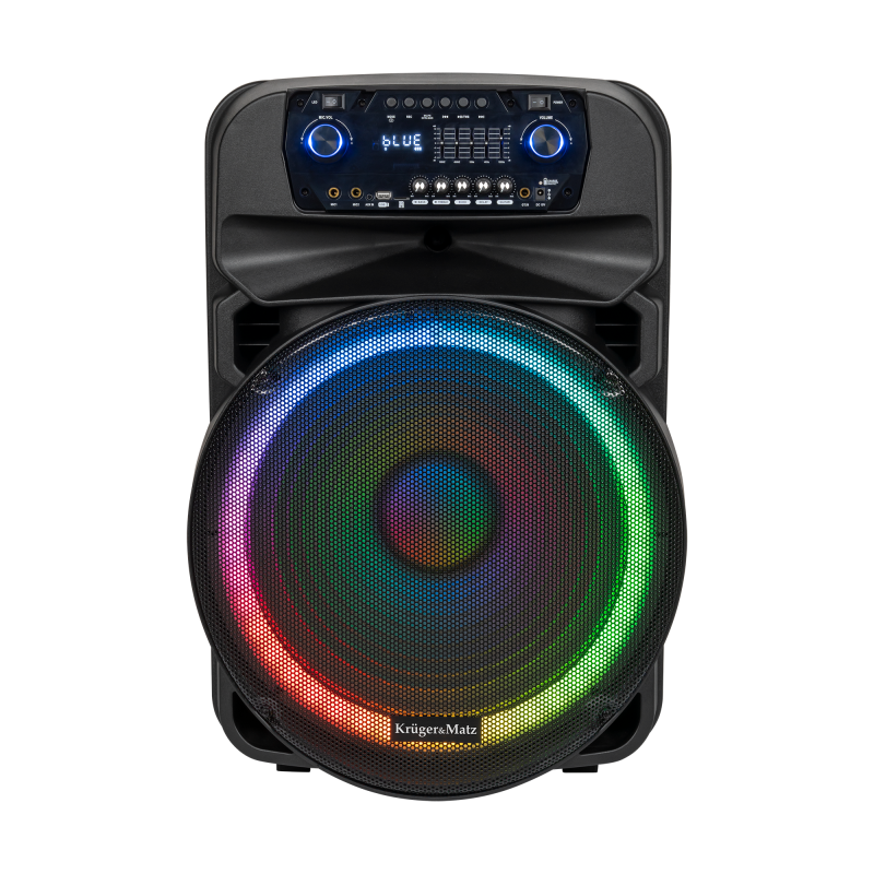 Aktywna kolumna głośnikowa (z 2 mikrofonami bezprzewodowymi UHF, SD, Bluetooth, FM, USB, LED) 60 Watt