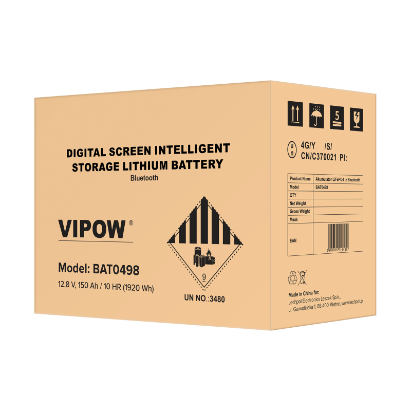 Akumulator żelowy LiFePO4 bluetooth 150Ah BMS