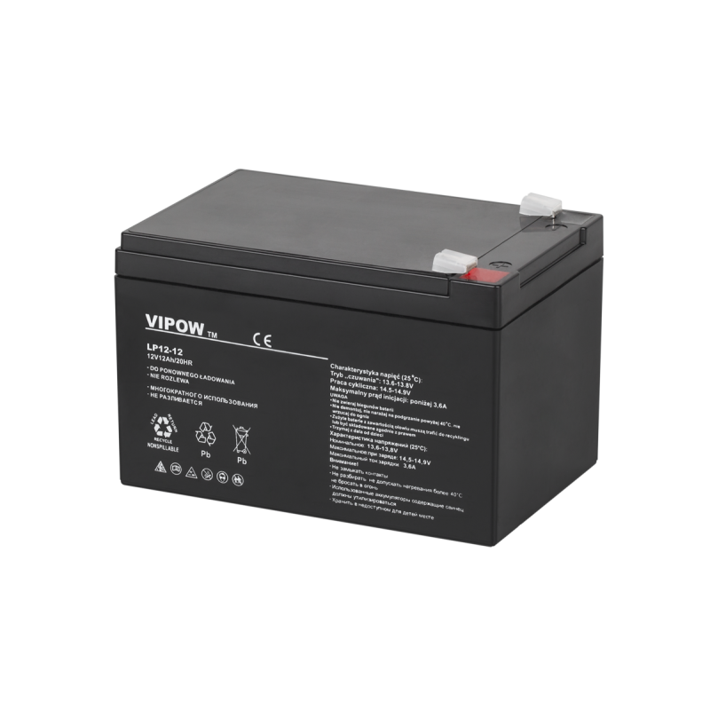 Akumulator żelowy VIPOW 12V 12Ah
