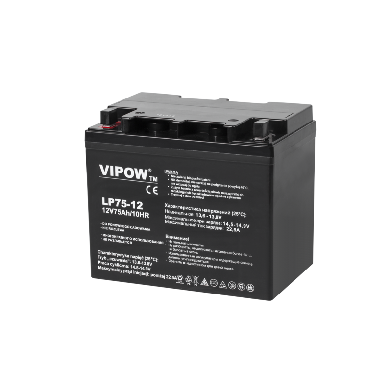 Akumulator żelowy VIPOW 12V 75Ah