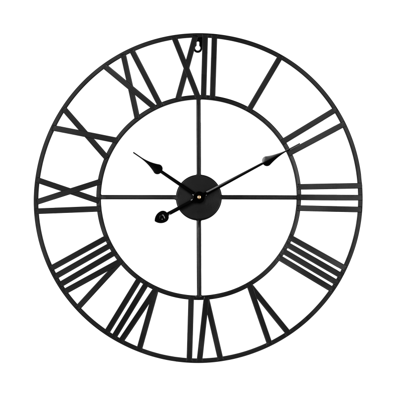 Aluminiowy duży zegar ścienny 60 cm