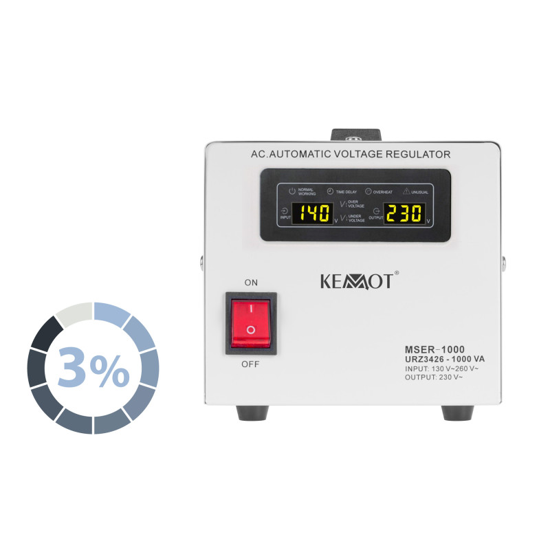 Automatyczny stabilizator napięcia KEMOT MSER-1000 (1000 VA, serwomotor)