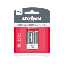 Baterie cynkowo węglowe REBEL 6F22 BLISTER