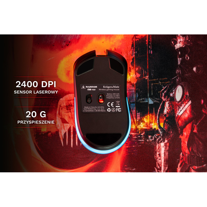 Bezprzewodowa mysz gamingowa Kruger&Matz Warrior GM-150