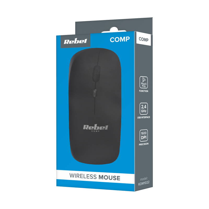 Bezprzewodowa mysz Rebel WM210 Czarna