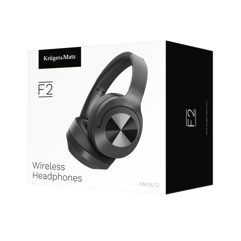 Bezprzewodowe słuchawki nauszne Kruger&Matz F2 , kolor czarny