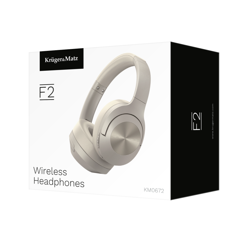 Bezprzewodowe słuchawki nauszne Kruger&Matz F2 , kolor szary