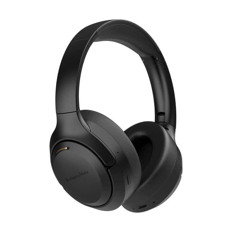 Bezprzewodowe słuchawki nauszne z ANC , Kruger&Matz F8A , czarne