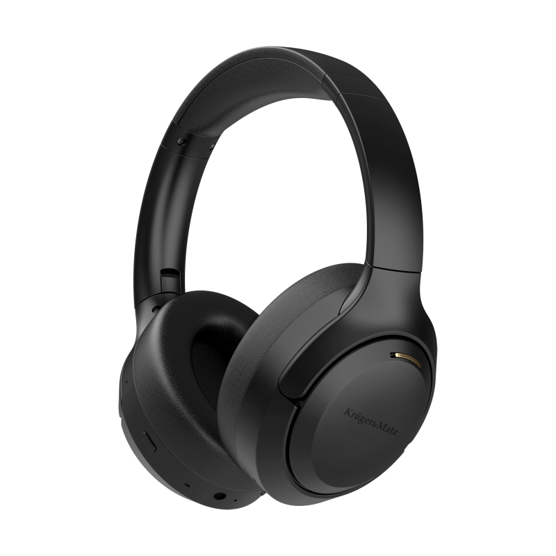 Bezprzewodowe słuchawki nauszne z ANC , Kruger&Matz F8A , czarne