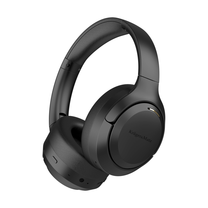 Bezprzewodowe słuchawki nauszne z ANC , Kruger&Matz F8A , czarne