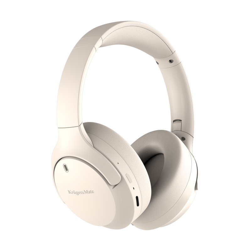 Bezprzewodowe słuchawki nauszne z ANC , Kruger&Matz Street 4 , beżowe