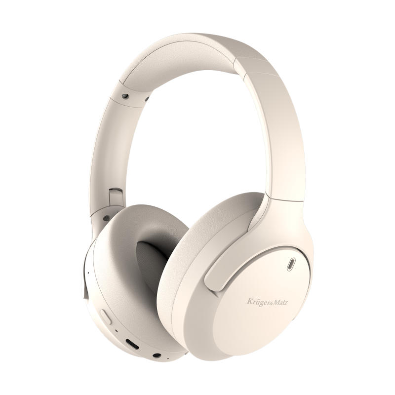 Bezprzewodowe słuchawki nauszne z ANC , Kruger&Matz Street 4 , beżowe