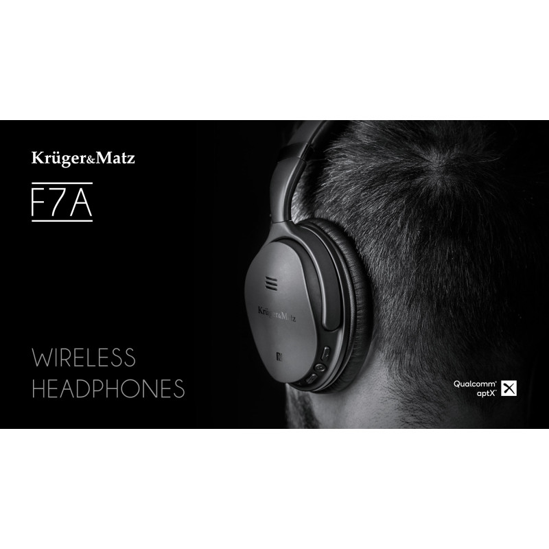 Bezprzewodowe słuchawki nauszne z ANC Kruger&Matz F7A