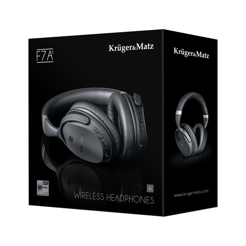Bezprzewodowe słuchawki nauszne z ANC Kruger&Matz F7A Lite