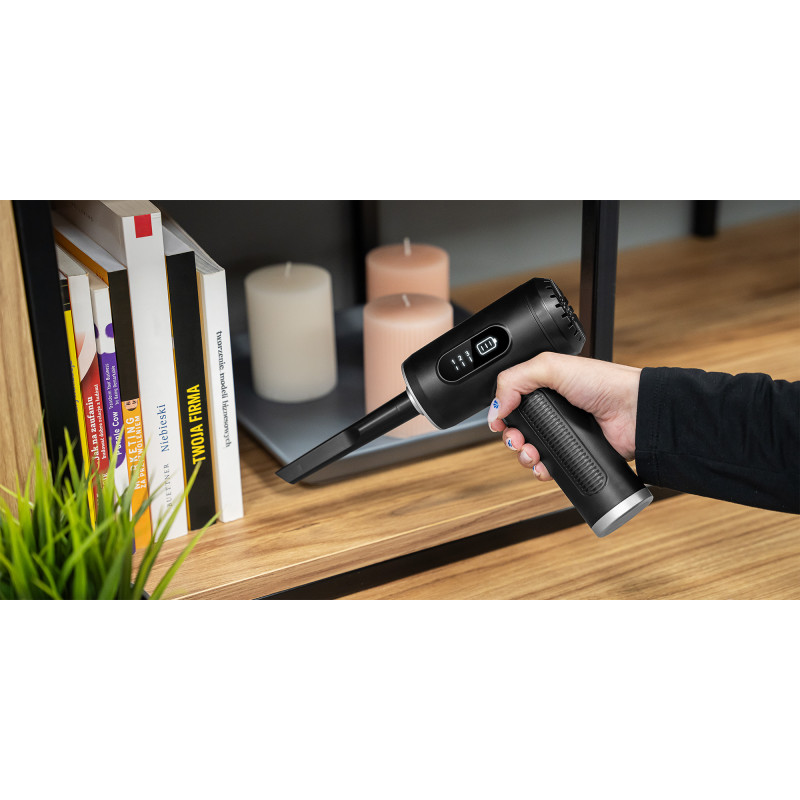 Dmuchawa , kompresor , 3 poziomy , latarka , 75W, 5 końcówek, bateria 6 000 mAh, TEESA