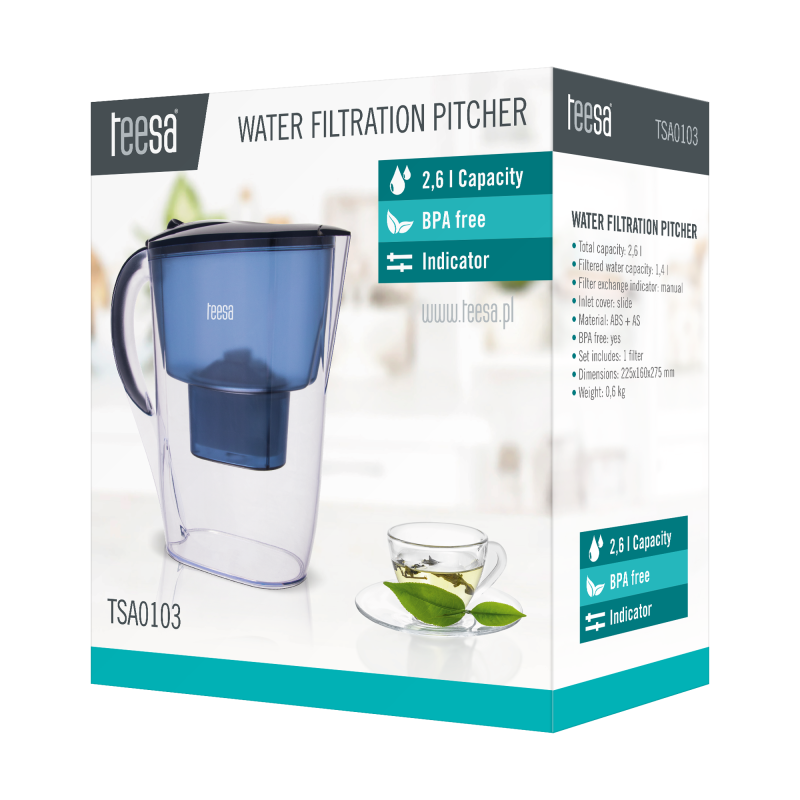 Dzbanek filtrujący 2,6 l niebieski
