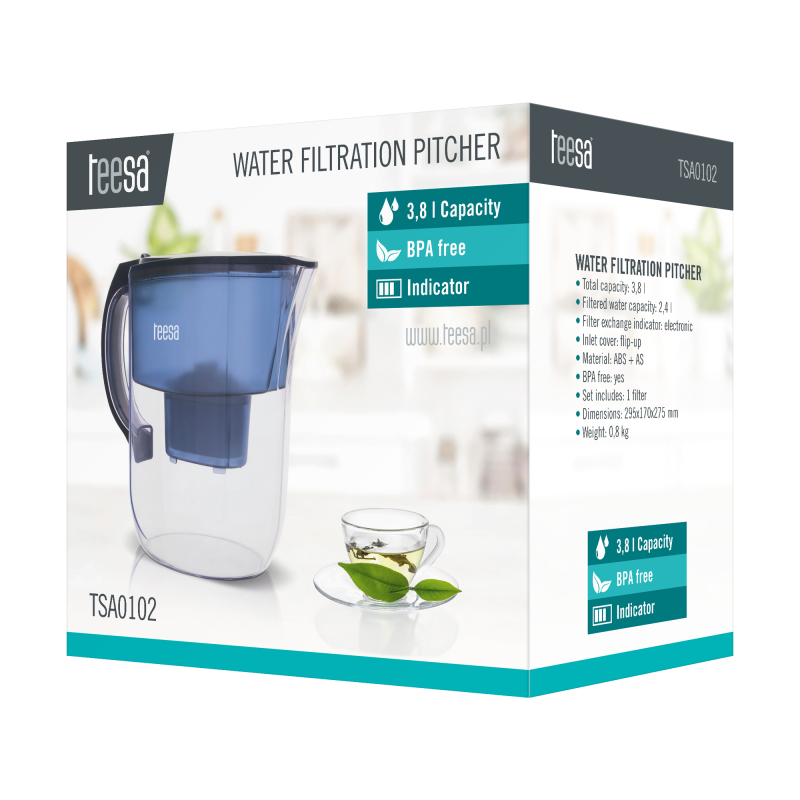 Dzbanek filtrujący 3,8 l niebieski