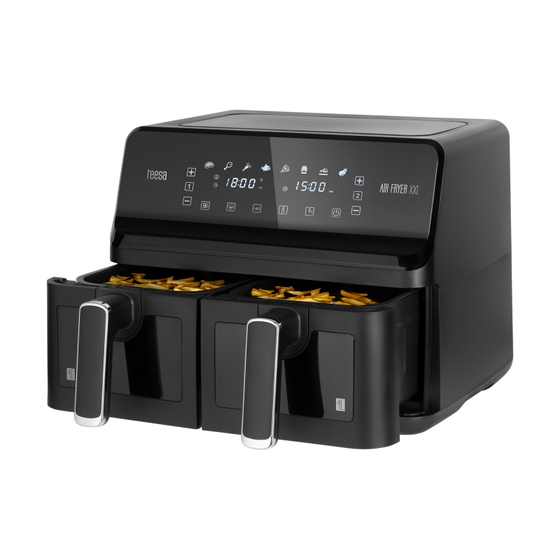 Frytkownica beztłuszczowa TEESA AIR FRYER DUAL POT XXL 8L 2700W